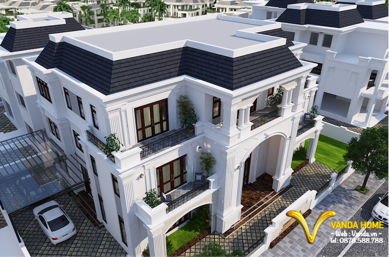 Thiết kế Kiến trúc Biệt thự tân cổ điển Vinhomes Gardenia - Vanda.vn