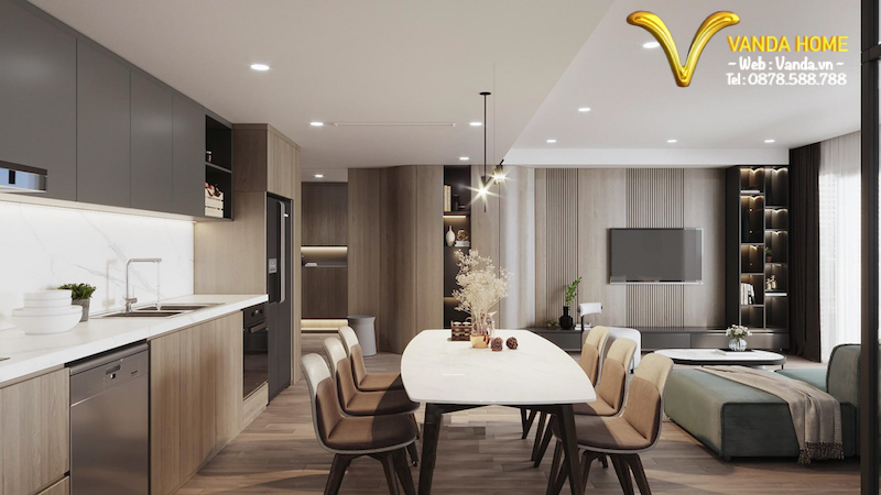 Không gian Thiết kế Nội thất phòng khách - Phòng ăn - Bếp ...