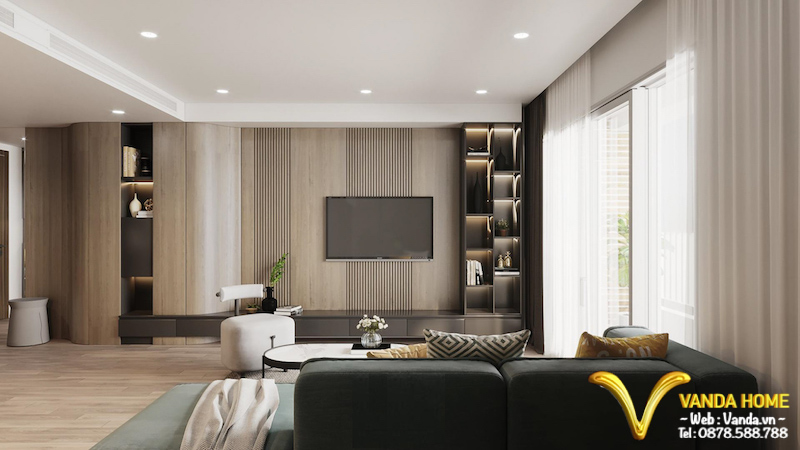 Thiết kế Nội thất phòng khách căn hộ chung cư Gold mark City