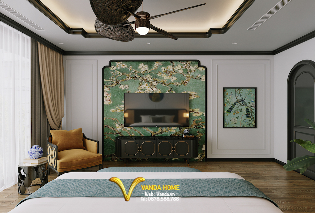 Thiết kế Nội thất phòng Ngủ, phong cách Indochine ...