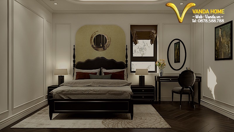 Không gian nội thất phòng ngủ ông bà phong cách Indochine - Vanda.vn