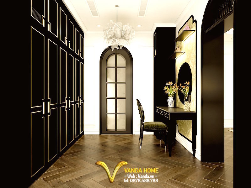 Không gian nội thất phòng thay đồ master phong cách Indochine - Vanda.vn