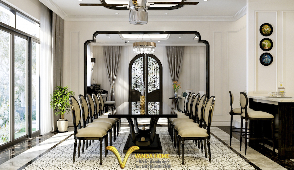 Thiết kế Nội thất phòng ăn khách phong cách Indochine
