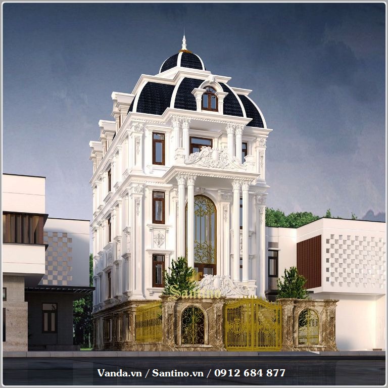 Thiết kế Kiến trúc Biệt thự phong cách Cổ điển Thái Bình - Vanda.vn.vn